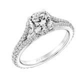 Artcarved Bridal Semi-Mounted with Side Stones Classic Diamond Engagement Ring Darlene 14K White Gold - 31-V747ERW-E.01 photo