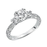 Artcarved Bridal Mounted with CZ Center Vintage Engraved 3-Stone Engagement Ring Anabelle 14K White Gold - 31-V433ERW-E.00 photo