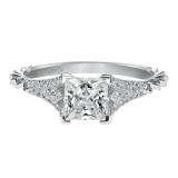 Artcarved Bridal Semi-Mounted with Side Stones Contemporary Engagement Ring Regina 14K White Gold - 31-V467ECW-E.01 photo 2