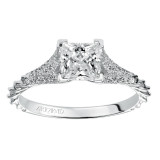 Artcarved Bridal Semi-Mounted with Side Stones Contemporary Engagement Ring Regina 14K White Gold - 31-V467ECW-E.01 photo 4