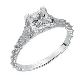 Artcarved Bridal Semi-Mounted with Side Stones Contemporary Engagement Ring Regina 14K White Gold - 31-V467ECW-E.01 photo