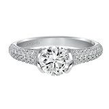Artcarved Bridal Mounted with CZ Center Contemporary Engagement Ring Brandy 14K White Gold - 31-V384ERW-E.00 photo 2