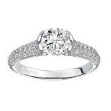 Artcarved Bridal Mounted with CZ Center Contemporary Engagement Ring Brandy 14K White Gold - 31-V384ERW-E.00 photo 4