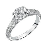 Artcarved Bridal Mounted with CZ Center Contemporary Engagement Ring Brandy 14K White Gold - 31-V384ERW-E.00 photo