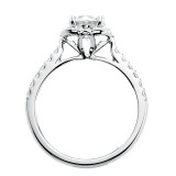 Artcarved Bridal Semi-Mounted with Side Stones Contemporary Floral Halo Engagement Ring Skyler 14K White Gold - 31-V342ERW-E.01 photo 3