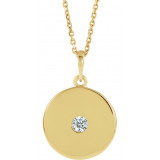 14K Yellow 1/10 CTW Diamond Disc Necklace - 8651460060P photo