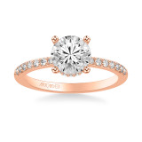 Artcarved Bridal Semi-Mounted with Side Stones Classic Engagement Ring 14K Rose Gold - 31-V1032GRR-E.01 photo 2