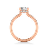 Artcarved Bridal Semi-Mounted with Side Stones Classic Engagement Ring 14K Rose Gold - 31-V1032GRR-E.01 photo 3