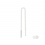 Ashi 10k White Gold Tapered Thread Diamond Earrings photo 3