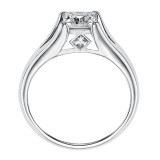 Artcarved Bridal Mounted with CZ Center Classic Engagement Ring Tally 14K White Gold - 31-V172ERW-E.00 photo 3