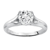 Artcarved Bridal Mounted with CZ Center Classic Engagement Ring Tally 14K White Gold - 31-V172ERW-E.00 photo 4