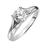Artcarved Bridal Mounted with CZ Center Classic Engagement Ring Tally 14K White Gold - 31-V172ERW-E.00 photo