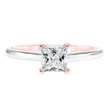 Artcarved Bridal Unmounted No Stones Contemporary Twist Solitaire Engagement Ring Tayla 14K White Gold Primary & 14K Rose Gold - 31-V708ECR-E.01 photo 2