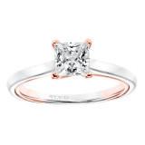 Artcarved Bridal Unmounted No Stones Contemporary Twist Solitaire Engagement Ring Tayla 14K White Gold Primary & 14K Rose Gold - 31-V708ECR-E.01 photo 4