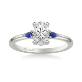 Artcarved Bridal Semi-Mounted with Side Stones Classic Gemstone Engagement Ring 18K White Gold & Blue Sapphire - 31-V1038SEVW-E.03 photo 2