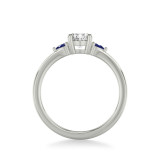 Artcarved Bridal Semi-Mounted with Side Stones Classic Gemstone Engagement Ring 18K White Gold & Blue Sapphire - 31-V1038SEVW-E.03 photo 3