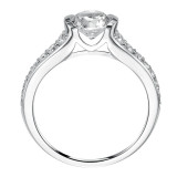 Artcarved Bridal Semi-Mounted with Side Stones Contemporary Bezel Diamond Engagement Ring Brynn 14K White Gold - 31-V386ERW-E.01 photo 3
