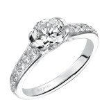Artcarved Bridal Semi-Mounted with Side Stones Contemporary Bezel Diamond Engagement Ring Brynn 14K White Gold - 31-V386ERW-E.01 photo