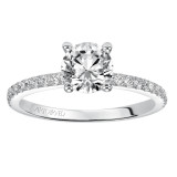 Artcarved Bridal Semi-Mounted with Side Stones Classic Engagement Ring Sybil 14K White Gold - 31-V544ERW-E.01 photo 2