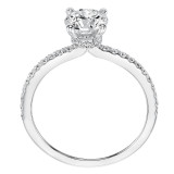 Artcarved Bridal Semi-Mounted with Side Stones Classic Engagement Ring Sybil 14K White Gold - 31-V544ERW-E.01 photo