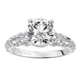 Artcarved Bridal Semi-Mounted with Side Stones Vintage Engagement Ring Tisha 14K White Gold - 31-V532HRW-E.01 photo 4