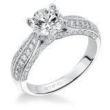 Artcarved Bridal Mounted with CZ Center Contemporary Engagement Ring Kelsie 14K White Gold - 31-V370FRW-E.00 photo