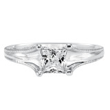 Artcarved Bridal Semi-Mounted with Side Stones Contemporary Engagement Ring Blake 14K White Gold - 31-V349ECW-E.01 photo 2