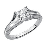 Artcarved Bridal Semi-Mounted with Side Stones Contemporary Engagement Ring Blake 14K White Gold - 31-V349ECW-E.01 photo