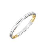 Artcarved Bridal Band No Stones Classic Lyric Wedding Band Aileen 14K White Gold Primary & 14K Yellow Gold - 31-V915WY-L.00 photo