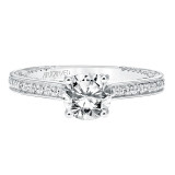 Artcarved Bridal Mounted with CZ Center Contemporary Twist Diamond Engagement Ring Juno 14K White Gold - 31-V712ERW-E.00 photo 2