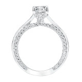 Artcarved Bridal Mounted with CZ Center Contemporary Twist Diamond Engagement Ring Juno 14K White Gold - 31-V712ERW-E.00 photo 3