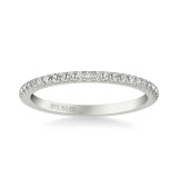 Artcarved Bridal Mounted with Side Stones Contemporary Diamond Wedding Band 18K White Gold - 31-V1035W-L.01 photo 2