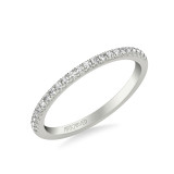 Artcarved Bridal Mounted with Side Stones Contemporary Diamond Wedding Band 18K White Gold - 31-V1035W-L.01 photo