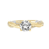 Artcarved Bridal Mounted with CZ Center Contemporary Lyric Engagement Ring Starla 14K Yellow Gold Primary & 14K White Gold - 31-V920ERYW-E.00 photo 2