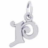 Sterling Silver Initial P Charm photo