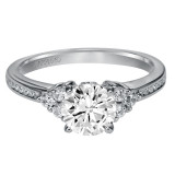 Artcarved Bridal Mounted with CZ Center Classic Diamond 3-Stone Engagement Ring Kayla 14K White Gold - 31-V216ERW-E.03 photo 2