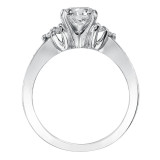 Artcarved Bridal Mounted with CZ Center Classic Diamond 3-Stone Engagement Ring Kayla 14K White Gold - 31-V216ERW-E.03 photo 3