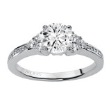Artcarved Bridal Mounted with CZ Center Classic Diamond 3-Stone Engagement Ring Kayla 14K White Gold - 31-V216ERW-E.03 photo 4