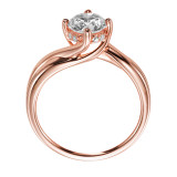 Artcarved Bridal Mounted with CZ Center Contemporary Twist Solitaire Engagement Ring Whitney 14K Rose Gold - 31-V303ERR-E.01 photo 3