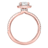 Artcarved Bridal Semi-Mounted with Side Stones Classic Halo Engagement Ring Molly 14K Rose Gold - 31-V866ERR-E.01 photo 3