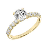 Artcarved Bridal Mounted with CZ Center Classic Engagement Ring Faye 18K Yellow Gold - 31-V875ERY-E.02 photo