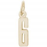 14k Gold Number 6 Charm photo