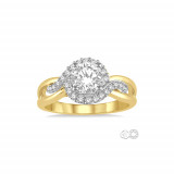 Ashi 14k Yellow Gold Round Diamond Semi Mount Engagement Ring photo 2