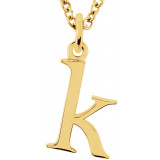 14K Yellow Lowercase Initial k 16 Necklace - 8578070030P photo