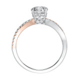 Artcarved Bridal Mounted with CZ Center Classic Americana Engagement Ring Mimi 14K White Gold Primary & 14K Rose Gold - 31-V579ERR-E.00 photo 3