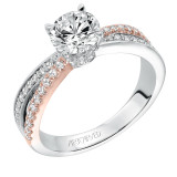 Artcarved Bridal Mounted with CZ Center Classic Americana Engagement Ring Mimi 14K White Gold Primary & 14K Rose Gold - 31-V579ERR-E.00 photo