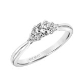 Artcarved Bridal Mounted Mined Live Center Classic One Love Classic 3-Stone Engagement Ring Maryann 14K White Gold - 31-V865ARW-E.00 photo
