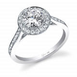 0.35tw Semi-Mount Engagement Ring With  3/4ct Round Head photo