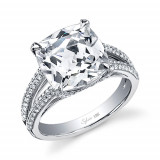0.49tw Semi-Mount Engagement Ring With 4ct Round Head photo