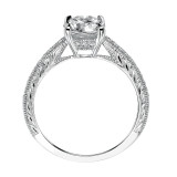 Artcarved Bridal Mounted with CZ Center Vintage Engraved Diamond Engagement Ring Antonia 14K White Gold - 31-V490FRW-E.00 photo 3